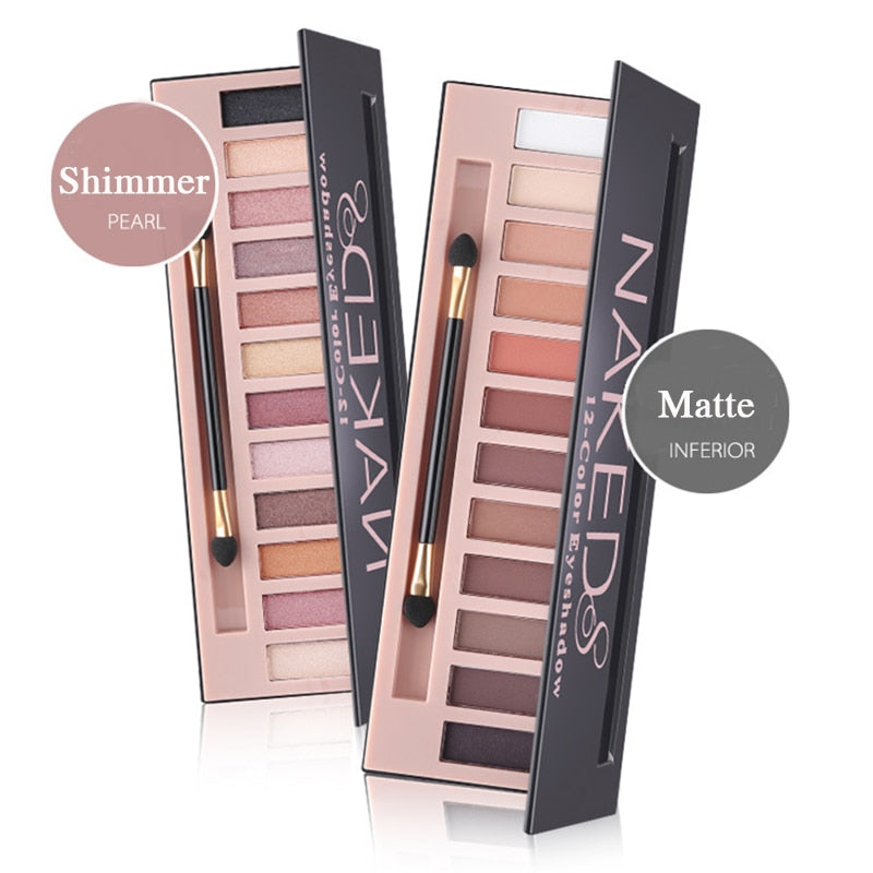 12 Colors  Matte Eyeshadow Makeup Palette Long Lasting  Natural Nude Eyes
