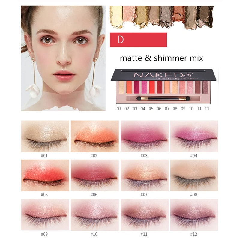 12 Colors  Matte Eyeshadow Makeup Palette Long Lasting  Natural Nude Eyes