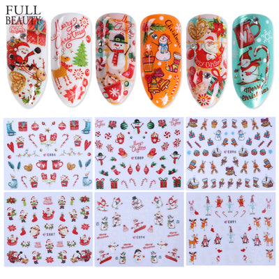 1 Sheet Christmas Nail Art Sticker Slider Santa Claus