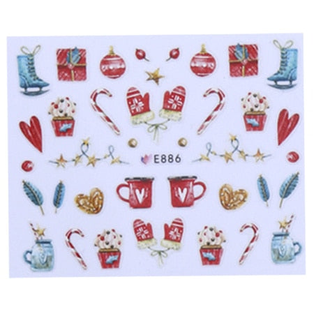 1 Sheet Christmas Nail Art Sticker Slider Santa Claus