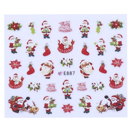 1 Sheet Christmas Nail Art Sticker Slider Santa Claus