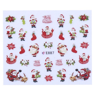 1 Sheet Christmas Nail Art Sticker Slider Santa Claus
