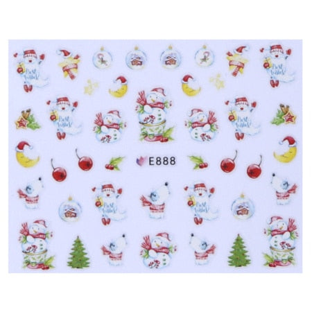 1 Sheet Christmas Nail Art Sticker Slider Santa Claus