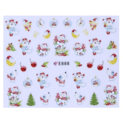 1 Sheet Christmas Nail Art Sticker Slider Santa Claus