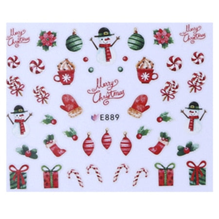 1 Sheet Christmas Nail Art Sticker Slider Santa Claus