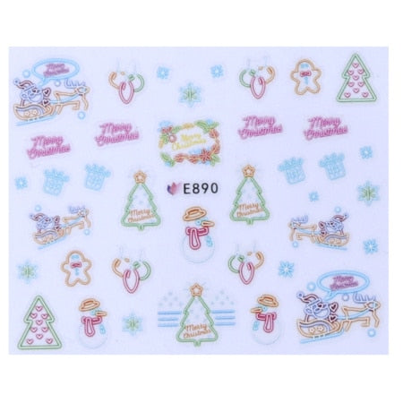 1 Sheet Christmas Nail Art Sticker Slider Santa Claus