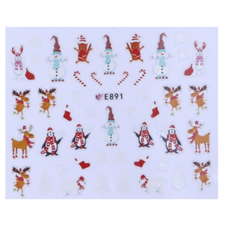 1 Sheet Christmas Nail Art Sticker Slider Santa Claus