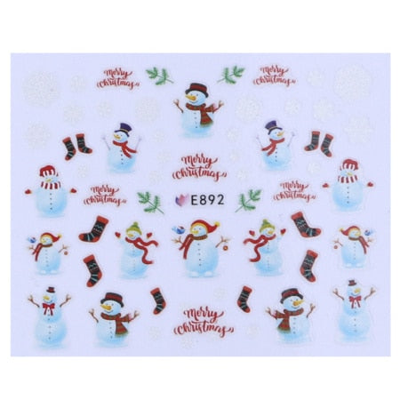 1 Sheet Christmas Nail Art Sticker Slider Santa Claus
