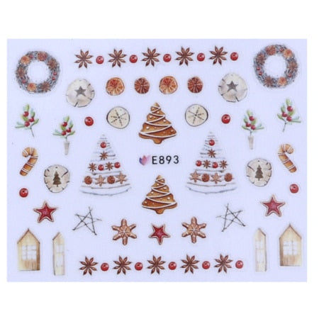 1 Sheet Christmas Nail Art Sticker Slider Santa Claus