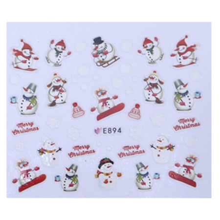 1 Sheet Christmas Nail Art Sticker Slider Santa Claus