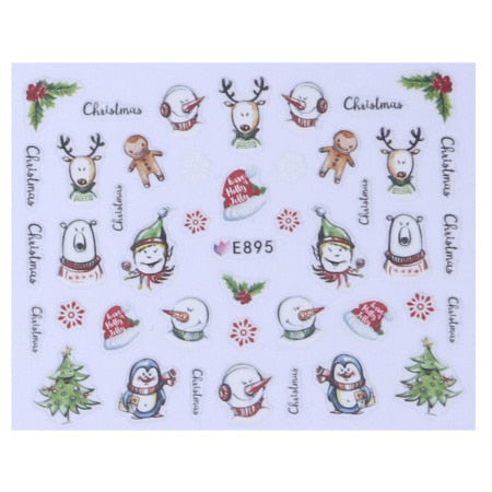 1 Sheet Christmas Nail Art Sticker Slider Santa Claus
