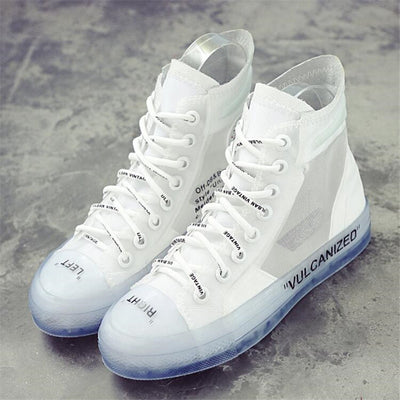 Shoes Women Flat Leather Canvas High Tops