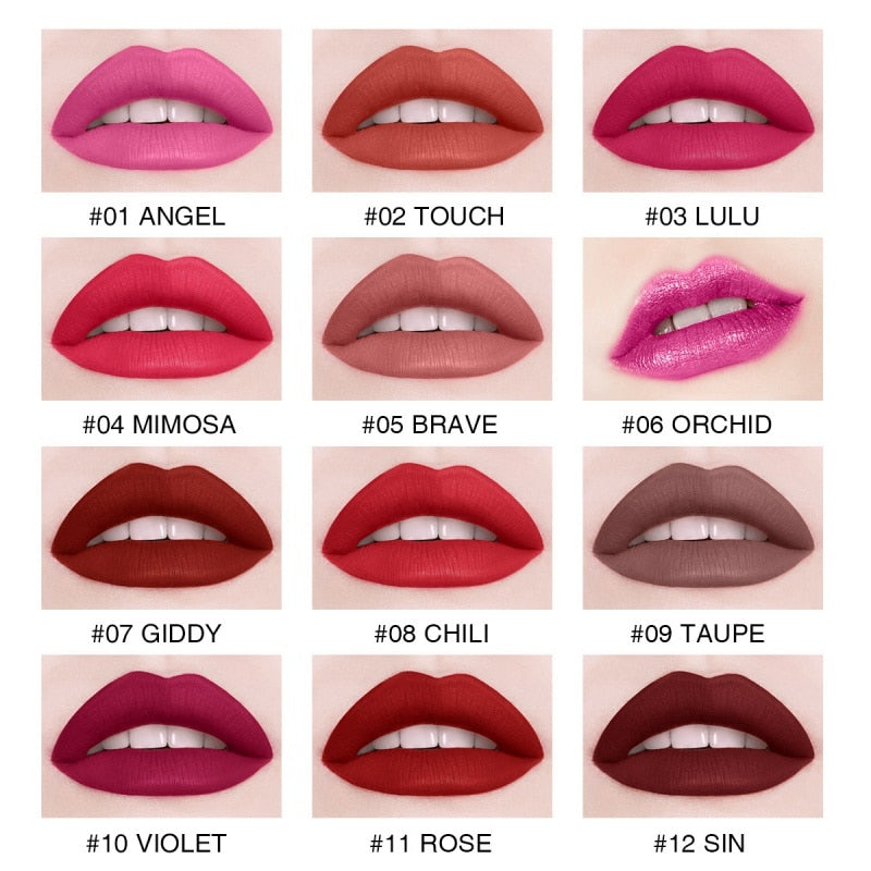 Waterproof  Lip Gloss Paint Pigments Long Lasting Wine Red Liquid Lipstick Vivid Matte Sexy Women Lip Cosmetic beauty