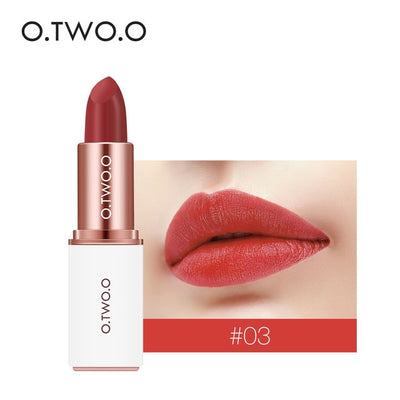 O.TWO.O 12 Colors Velvet Lipstick Moisturizer Long Lasting Makeup Waterproof Pigments Make up Matte Lipsticks Beauty Lips