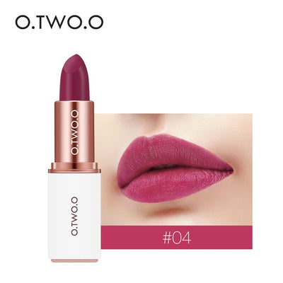 O.TWO.O 12 Colors Velvet Lipstick Moisturizer Long Lasting Makeup Waterproof Pigments Make up Matte Lipsticks Beauty Lips