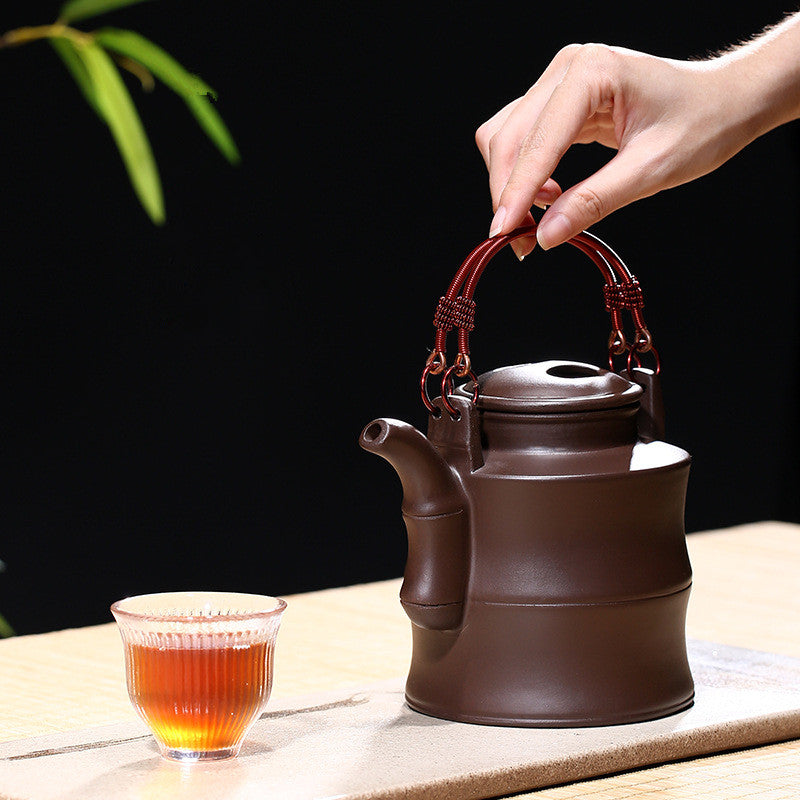Bamboo Teapot ore mud handmade
