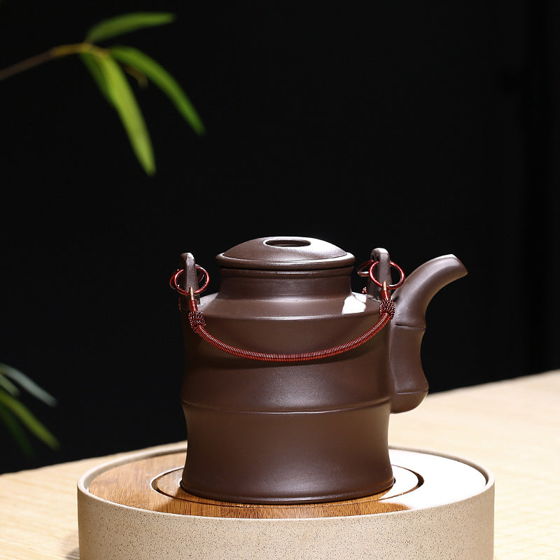 Bamboo Teapot ore mud handmade