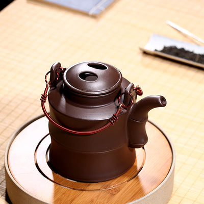 Bamboo Teapot ore mud handmade