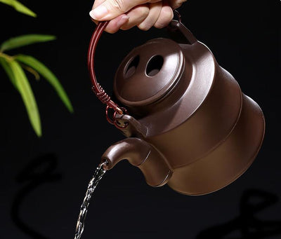 Bamboo Teapot ore mud handmade