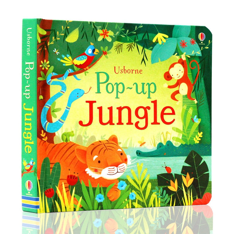 POP UP Jungle English Educational 3D Flap Picture Books Enchanted Forest Children Kids Reading Book
