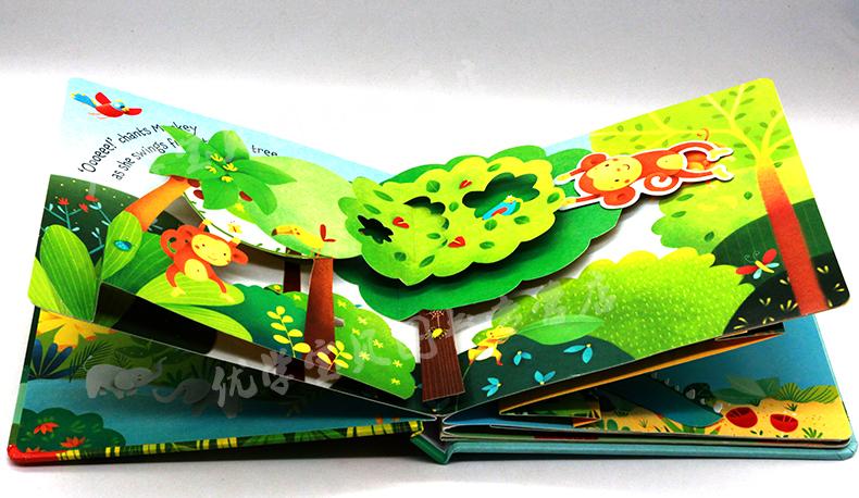 POP UP Jungle English Educational 3D Flap Picture Books Enchanted Forest Children Kids Reading Book