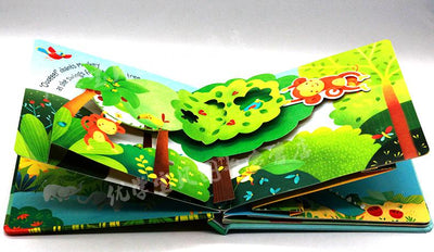 POP UP Jungle English Educational 3D Flap Picture Books Enchanted Forest Children Kids Reading Book