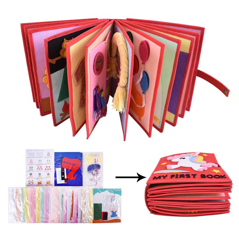 3D Soft Kid Cloth Book Non-Woven Panting Book Manual Intelligence Puzzle Children Toy Book Early Education  Infant Reading Book