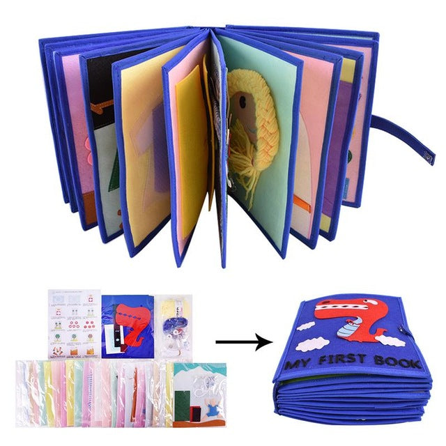 3D Soft Kid Cloth Book Non-Woven Panting Book Manual Intelligence Puzzle Children Toy Book Early Education  Infant Reading Book