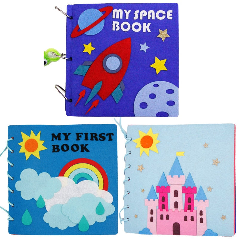 5 Styles My First Book Kids Quiet Cloth Book Baby Early Education Mom Sewing Montessori Enlightenment Books Felt DIY Package