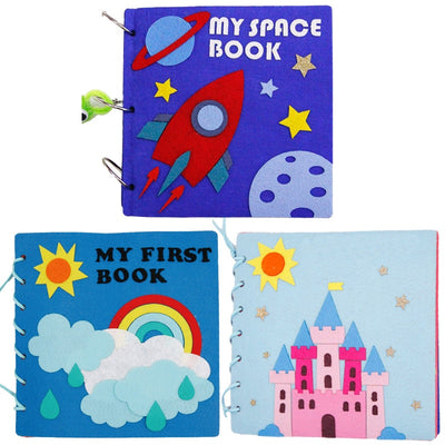 5 Styles My First Book Kids Quiet Cloth Book Baby Early Education Mom Sewing Montessori Enlightenment Books Felt DIY Package
